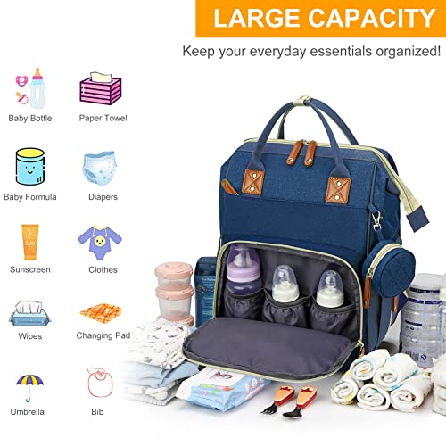Grey Waterproof 3 in 1 Baby Diaper Backpack with Foldable Changing Pad R2851