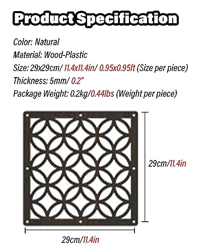 Natural Hollow Out Wood Plastic Room Divider Panel, 55 Pcs S705