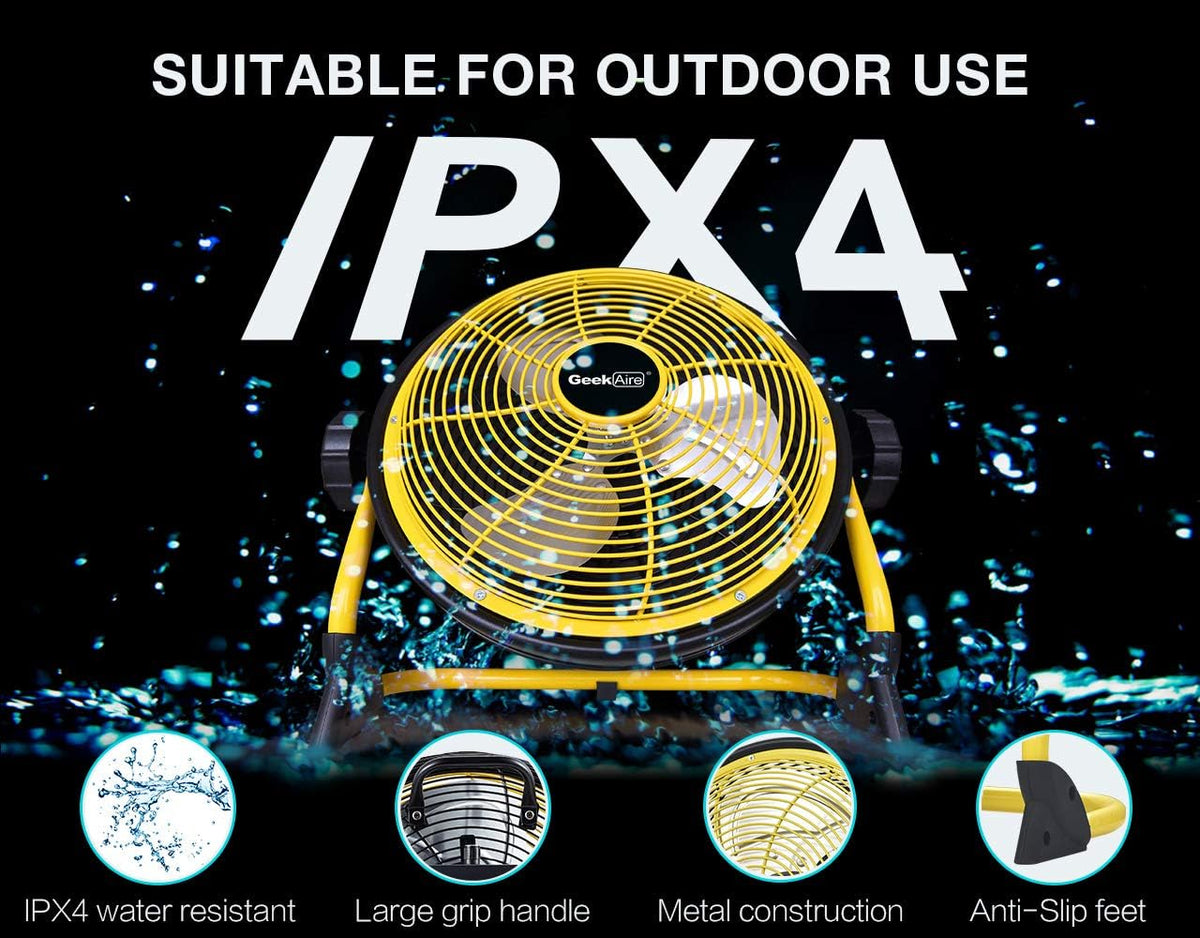 10'' Rechargeable High Velocity Floor Fan O87993