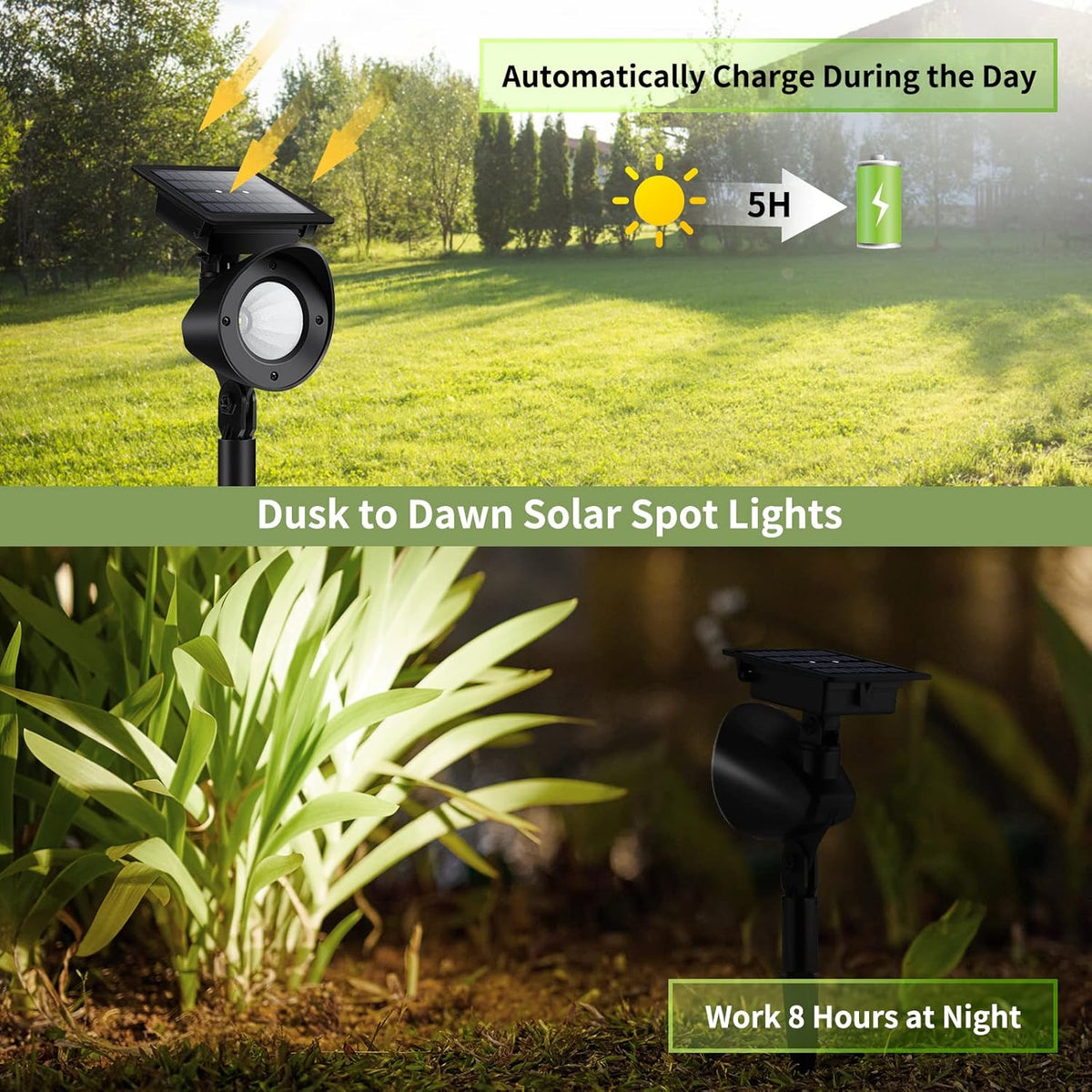 Waterproof 360° Adjustable Solar Spot Lights 4 Pack Warm White A4001