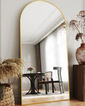 76"x34" Black Arched Floor Mirror A3828