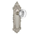 Satin Nickel Crystal Round Single Dummy Door Knob with Victorian Long Plate N950