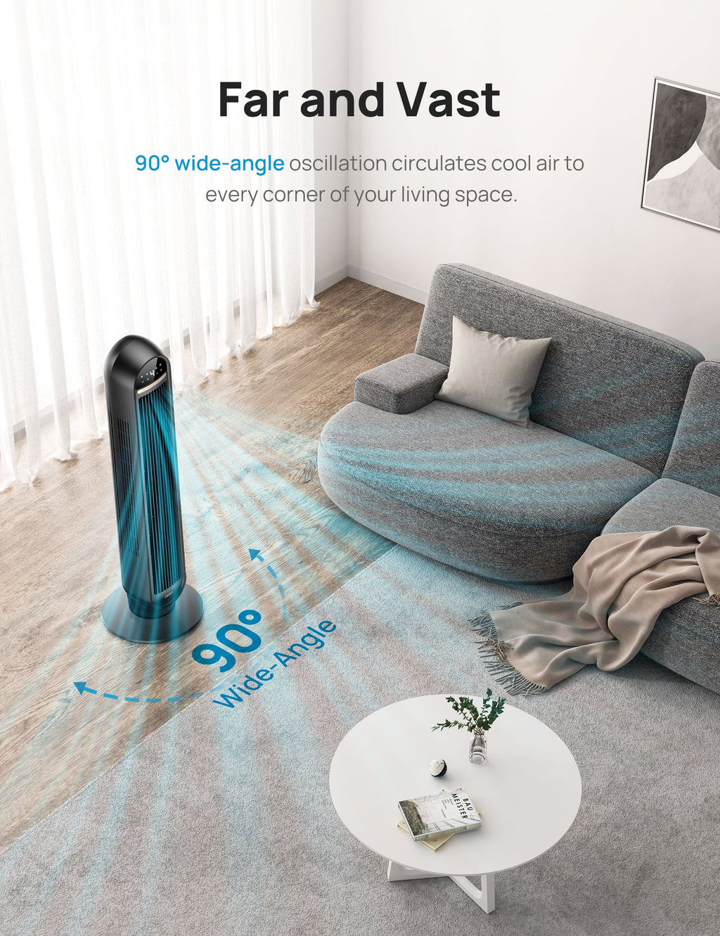 36 Standing Floor Fan with Remote N76900