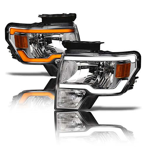 Black Projector Headlights with LED Bar O411238