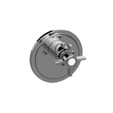 18K Gold Plated Thermostatic Valve Trim Plate with Cross Handle B97761