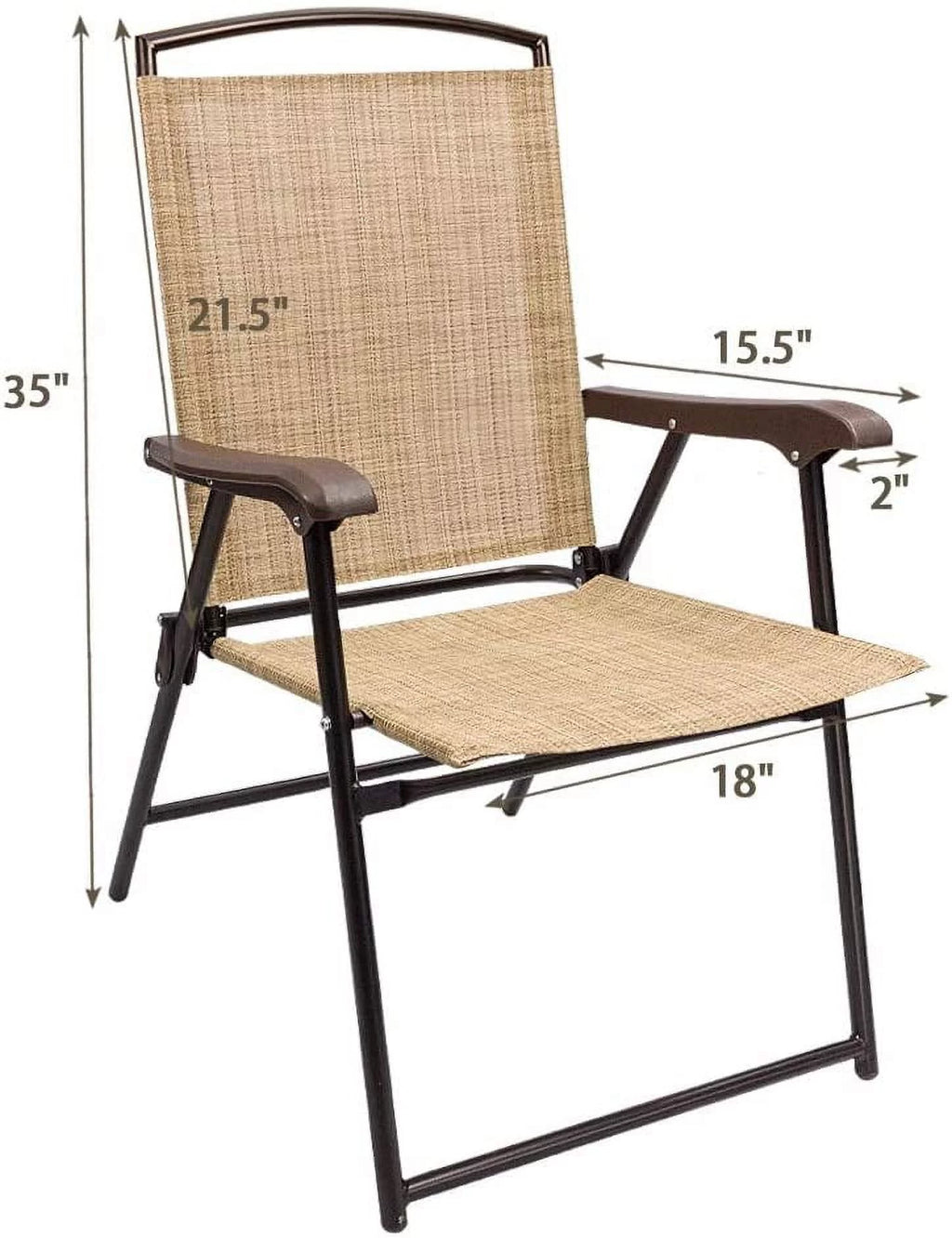 Beige Set of 2 Folding Sling Chair Z445