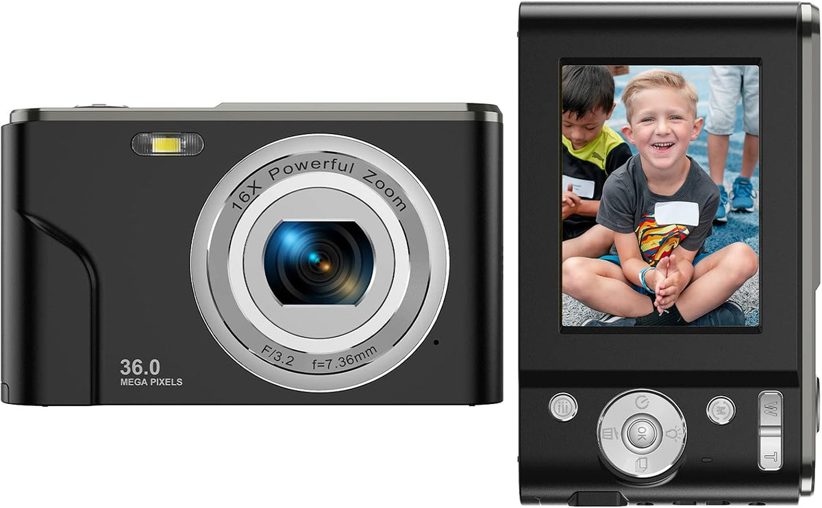 Black 36MP FHD 1080P Mini Digital Camera with 16X Digital Zoom U612