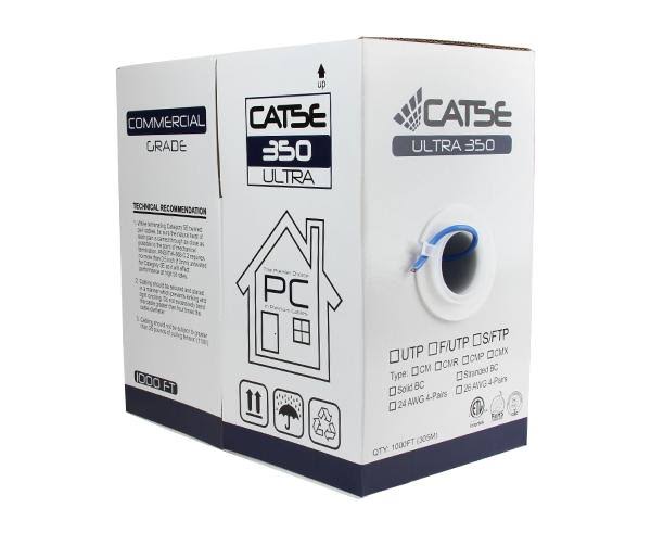 Cat5e Shielded Bulk Ethernet Cable, 24AWG, 1000ft Black X817