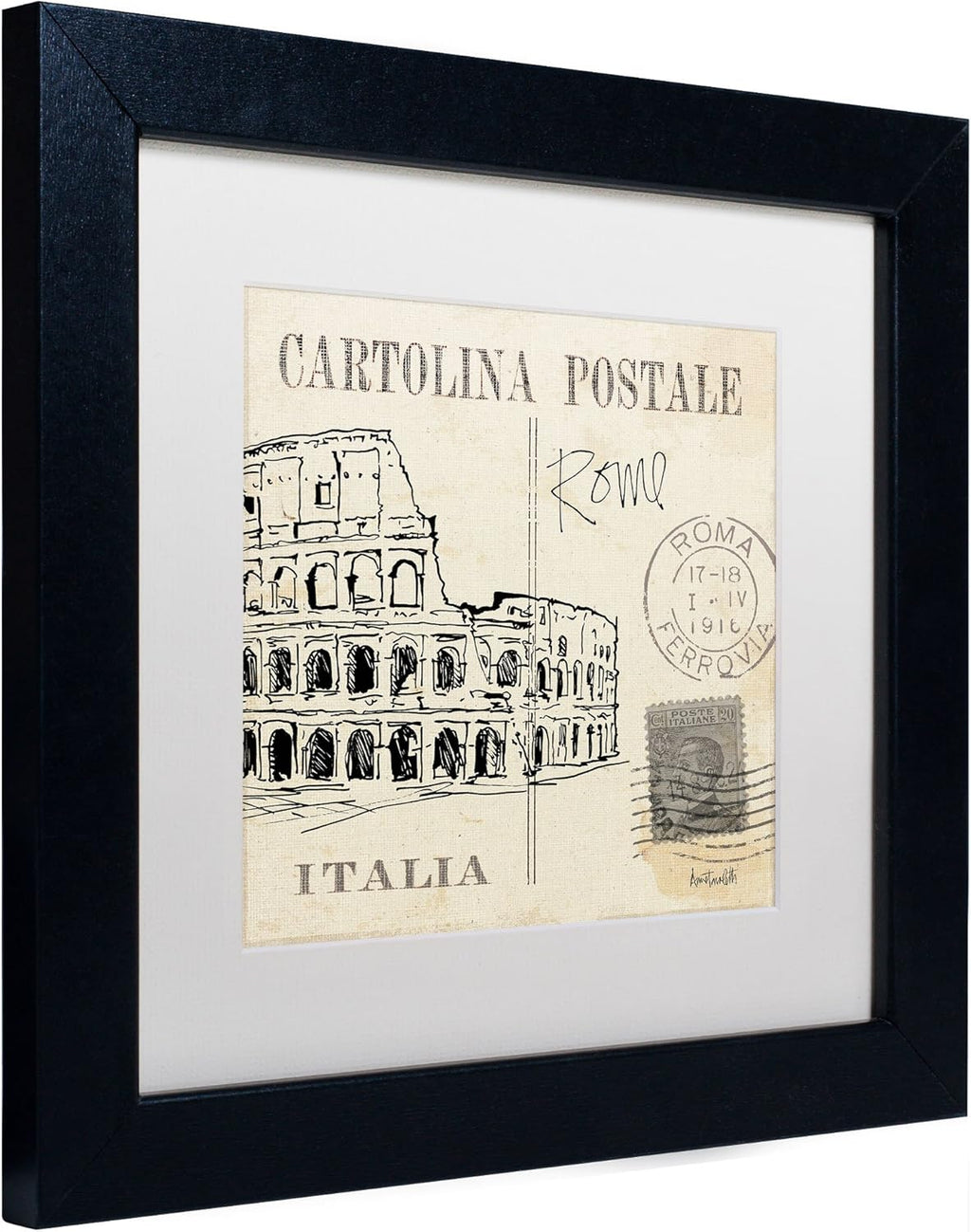 16 by 16-Inch White Matte and Black Frame Artwork E396