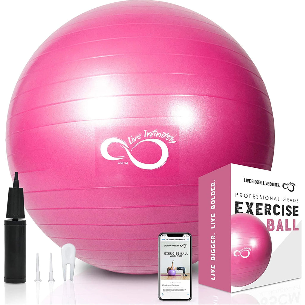 Extra Thick Exercise Ball Chair 55cm Blue Q27569