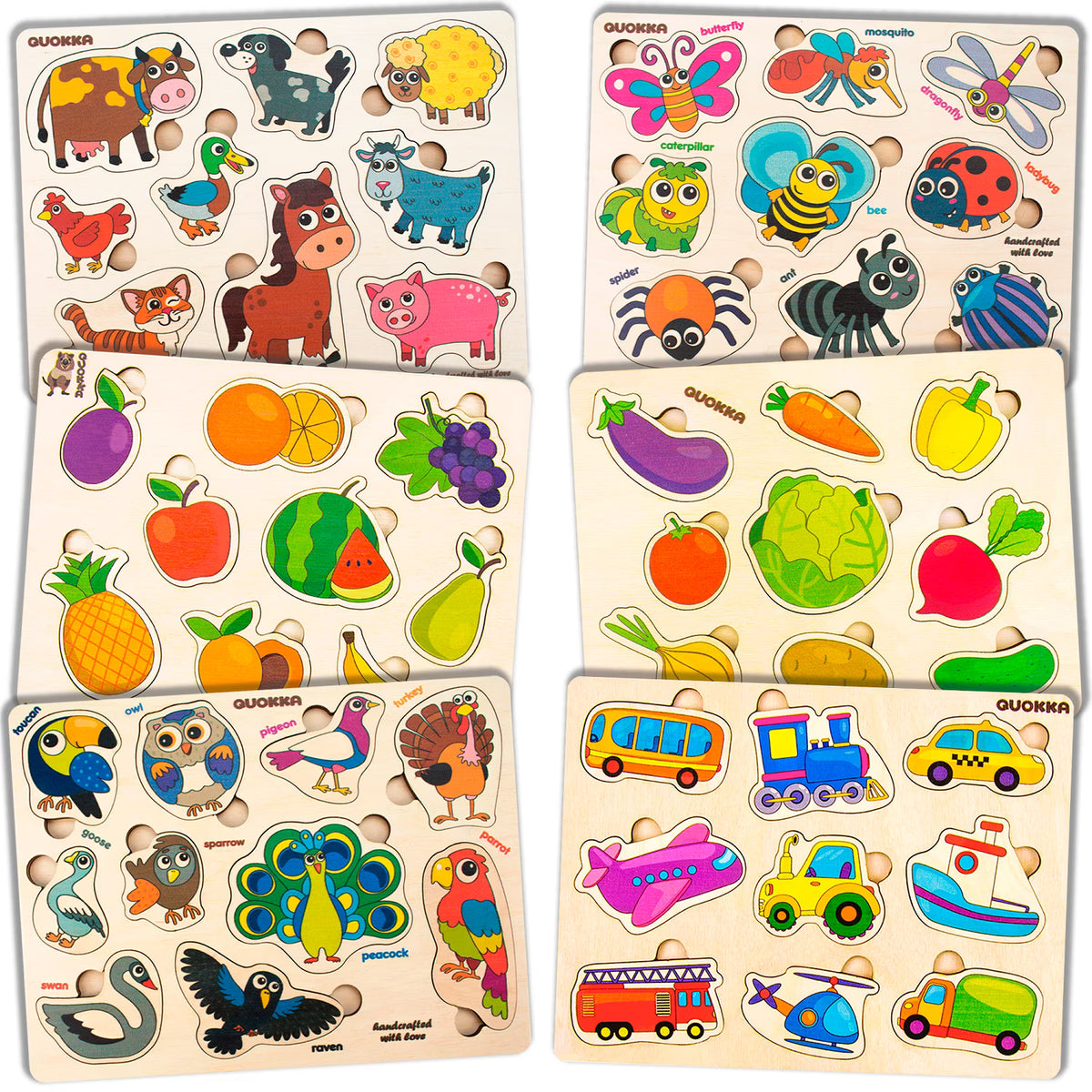 6 Pcs Wooden Puzzles for Toddlers H453