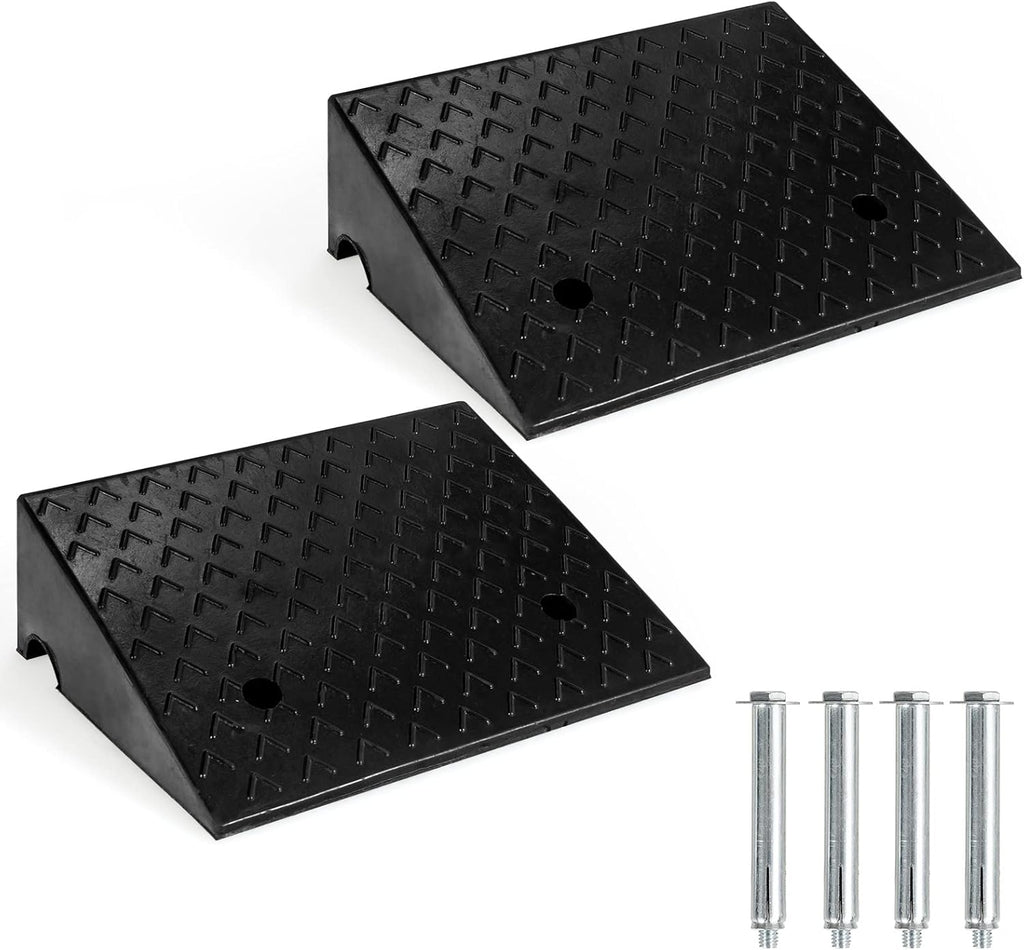 Rubber Curb Ramps, 6 H x 19 W, Pack of 2 N630
