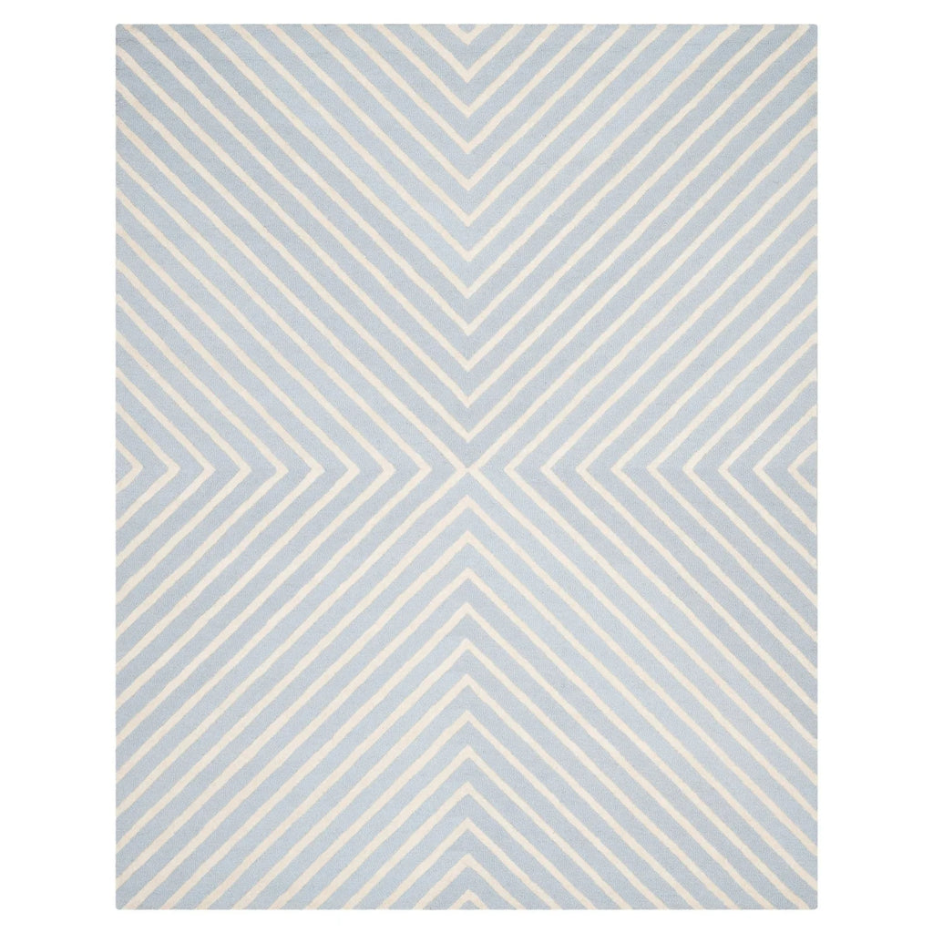 Light Blue/Ivory Wool Area Rug, 10' x 14' V181