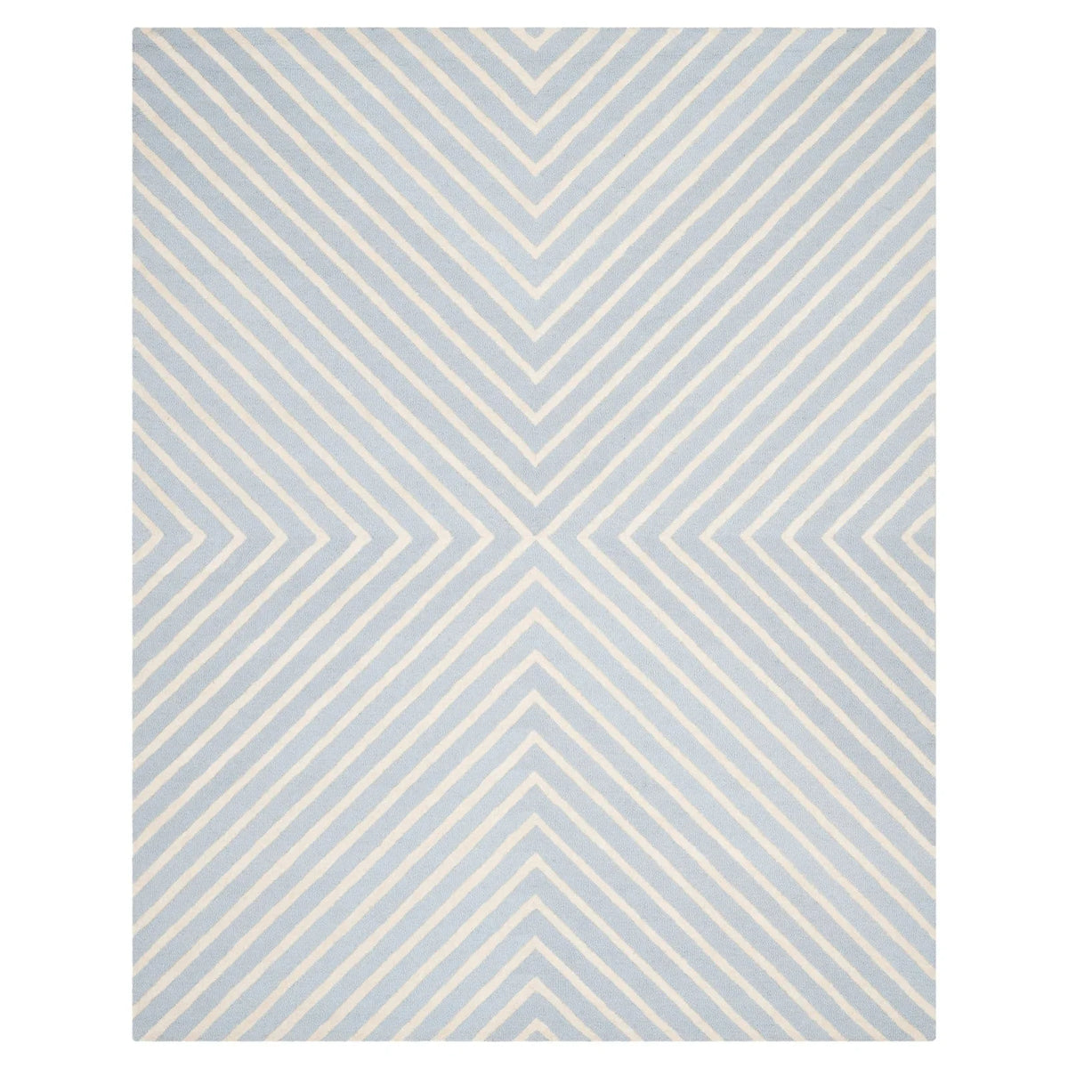 Light Blue/Ivory Wool Area Rug, 10' x 14' V181