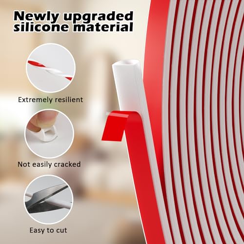 20FT Black Self Adhesive Silicone Door Weather Stripping U83569