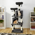 Dark Charcoal Faux Fur Cat Tree Condo W600555
