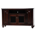 Burnt Red Entertainment Console with 2 Glass Panel Doors X544
