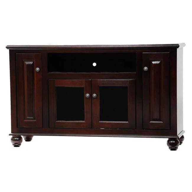 Burnt Red Entertainment Console with 2 Glass Panel Doors X544