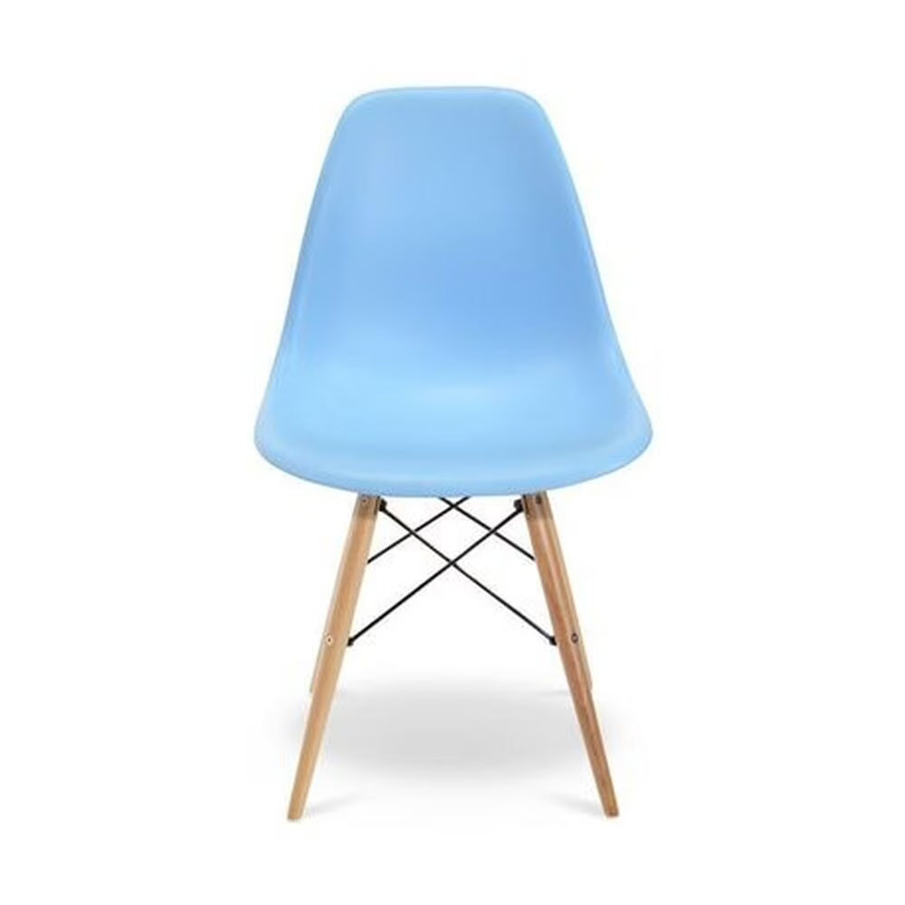 Blue Kids Chair with Wood Legs Set of 4 S936207