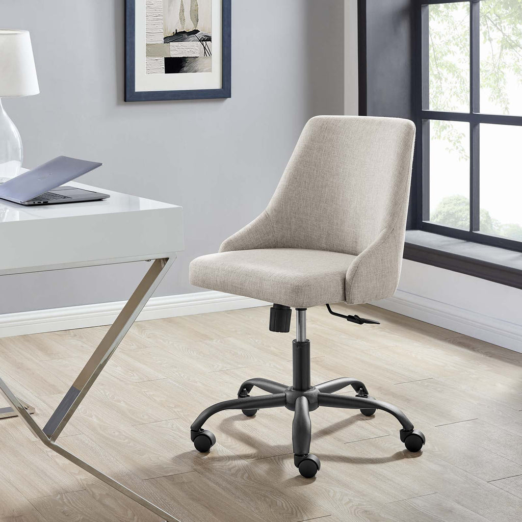 Black Beige Fabric Swivel Chair H236