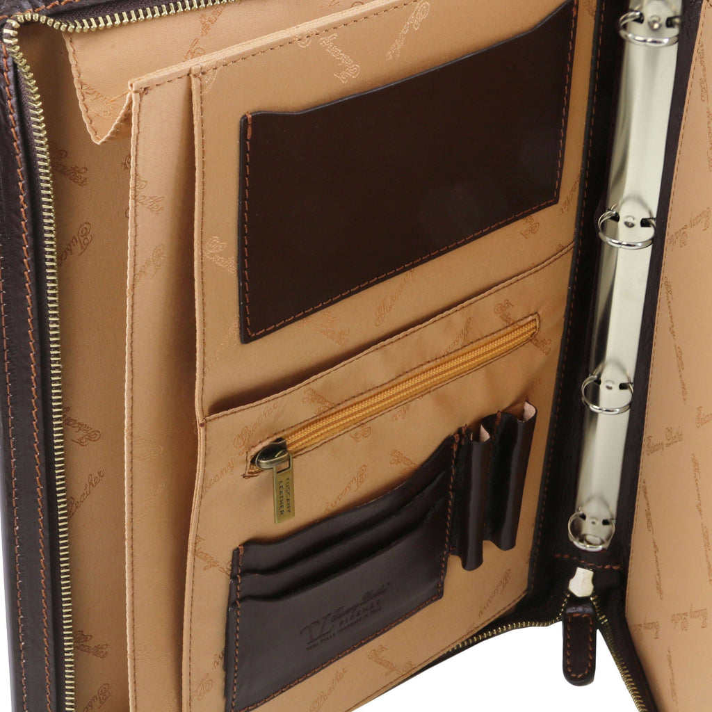 Black Leather Document Case with Ring Binder N359166