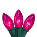 Set of 25 Transparent Pink C9 Christmas Lights H5213
