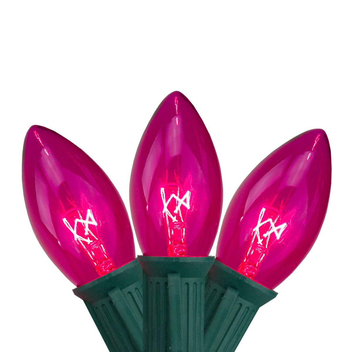 Set of 25 Transparent Pink C9 Christmas Lights H5213