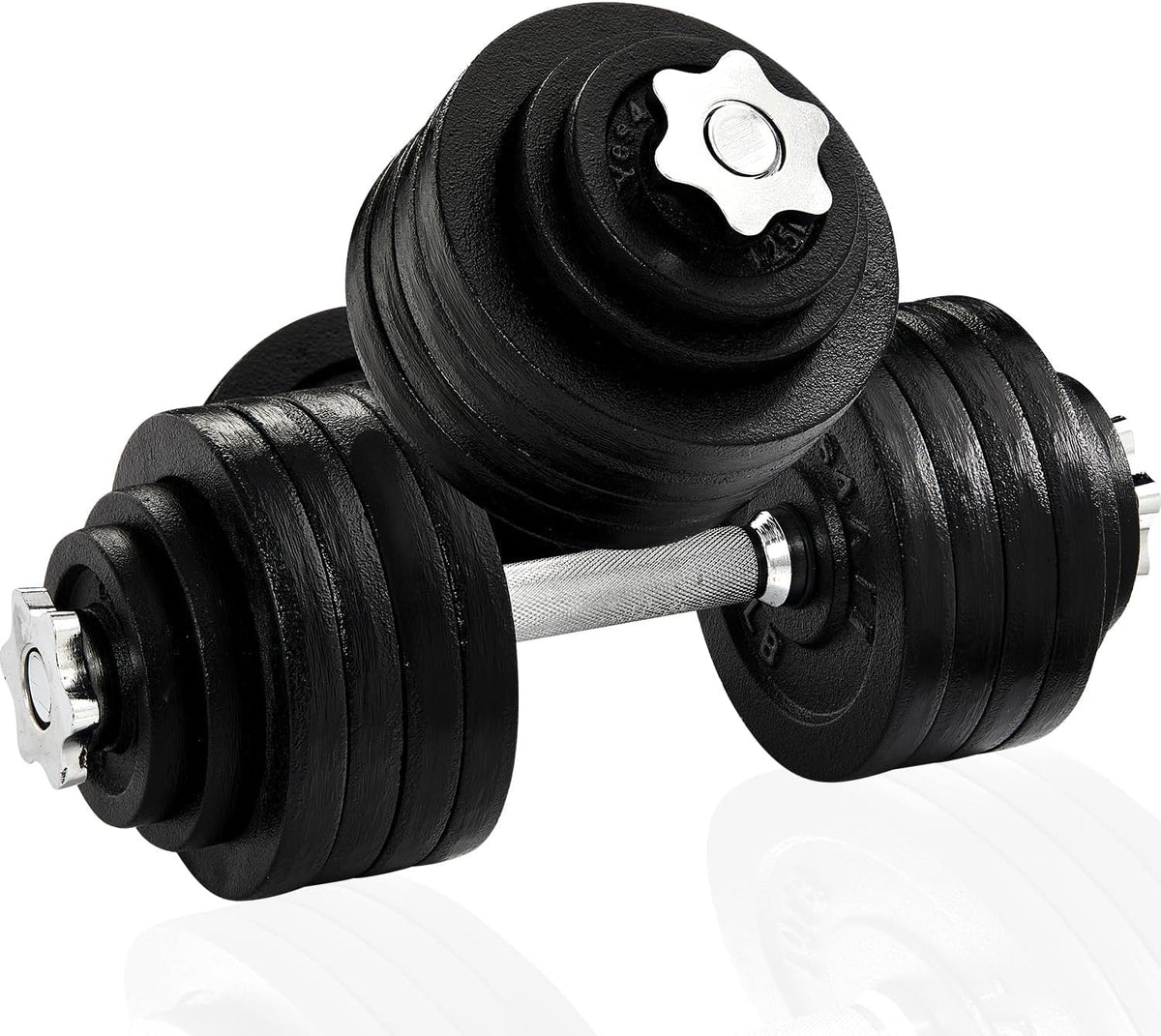 105 lbs Adjustable Cast Iron Dumbbell Set E955