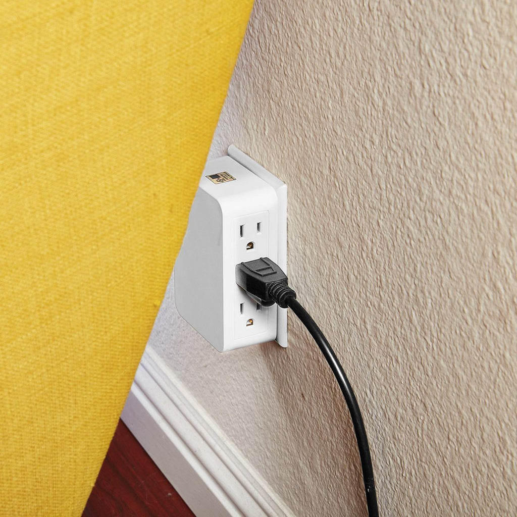 6 Outlet 3-Prong Side Entry Tap White B266585