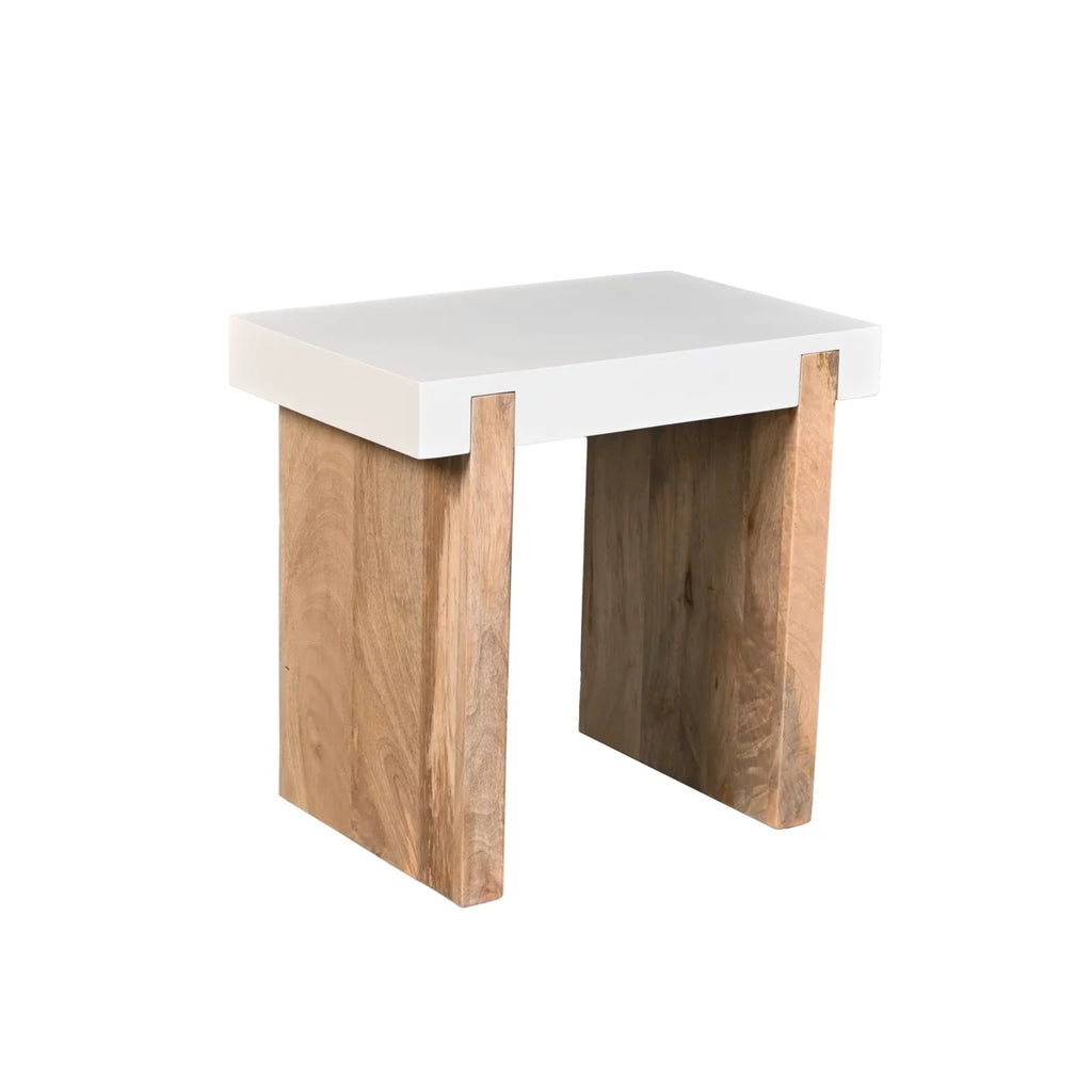 20 Inch Rectangular Mango Wood Side Table B613