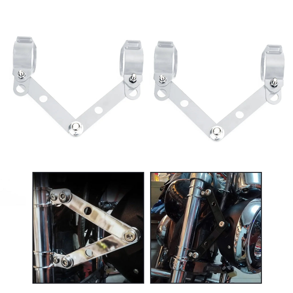 Chrome Motorcycle Headlight Mount Bracket Adapter M2073