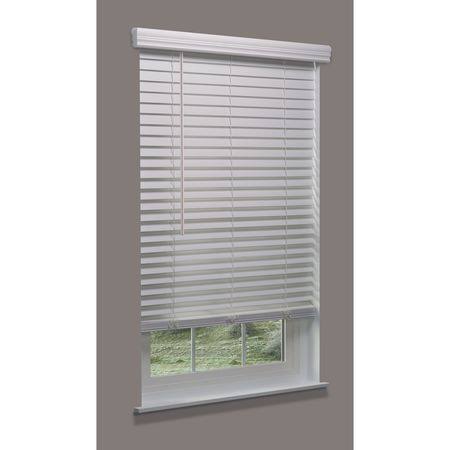 Cordless Faux Wood Blind, white, 68-1/4x22w x 6 A4978