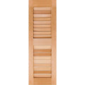 12 in. x 50 in. Exterior Real Wood Pine Louvered Shutters Pair N2474