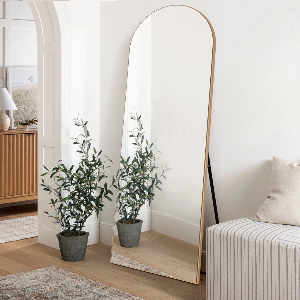 Gold Modern Floor Mirror H580946