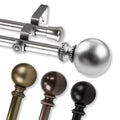Black Double Curtain Rod, 28-48 in. T8812