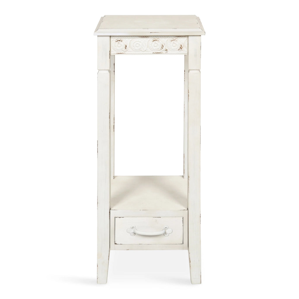 Soft White Wood Accent Table or Plant Stand C781526