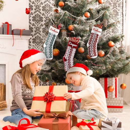 18.5'' Burlap Plaid Christmas Stockings 1-Pack L140