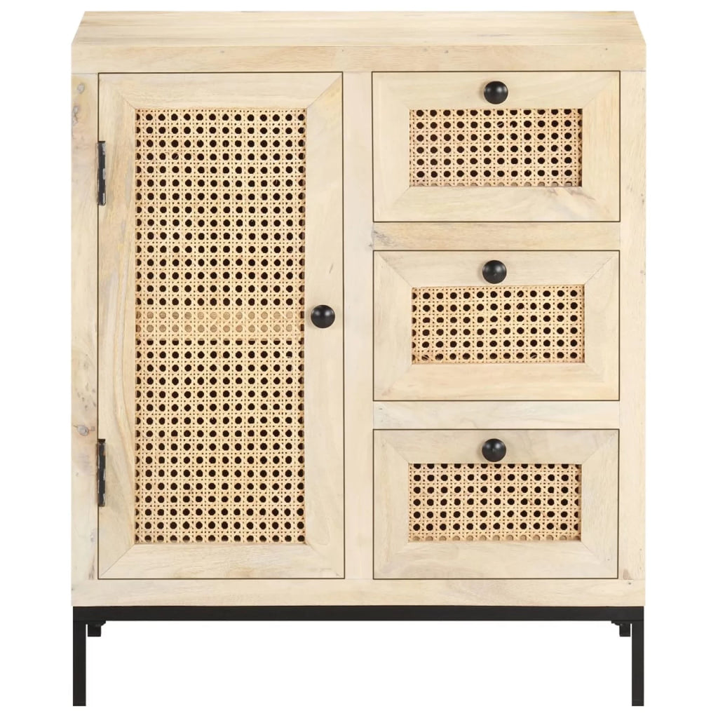 Solid Mango Wood and Natural Cane Sideboard L97305