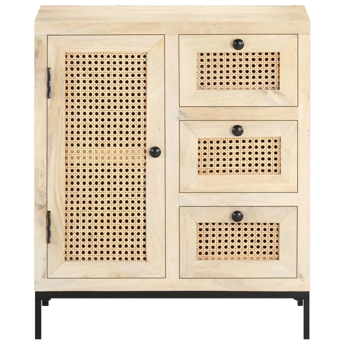 Solid Mango Wood and Natural Cane Sideboard L97305