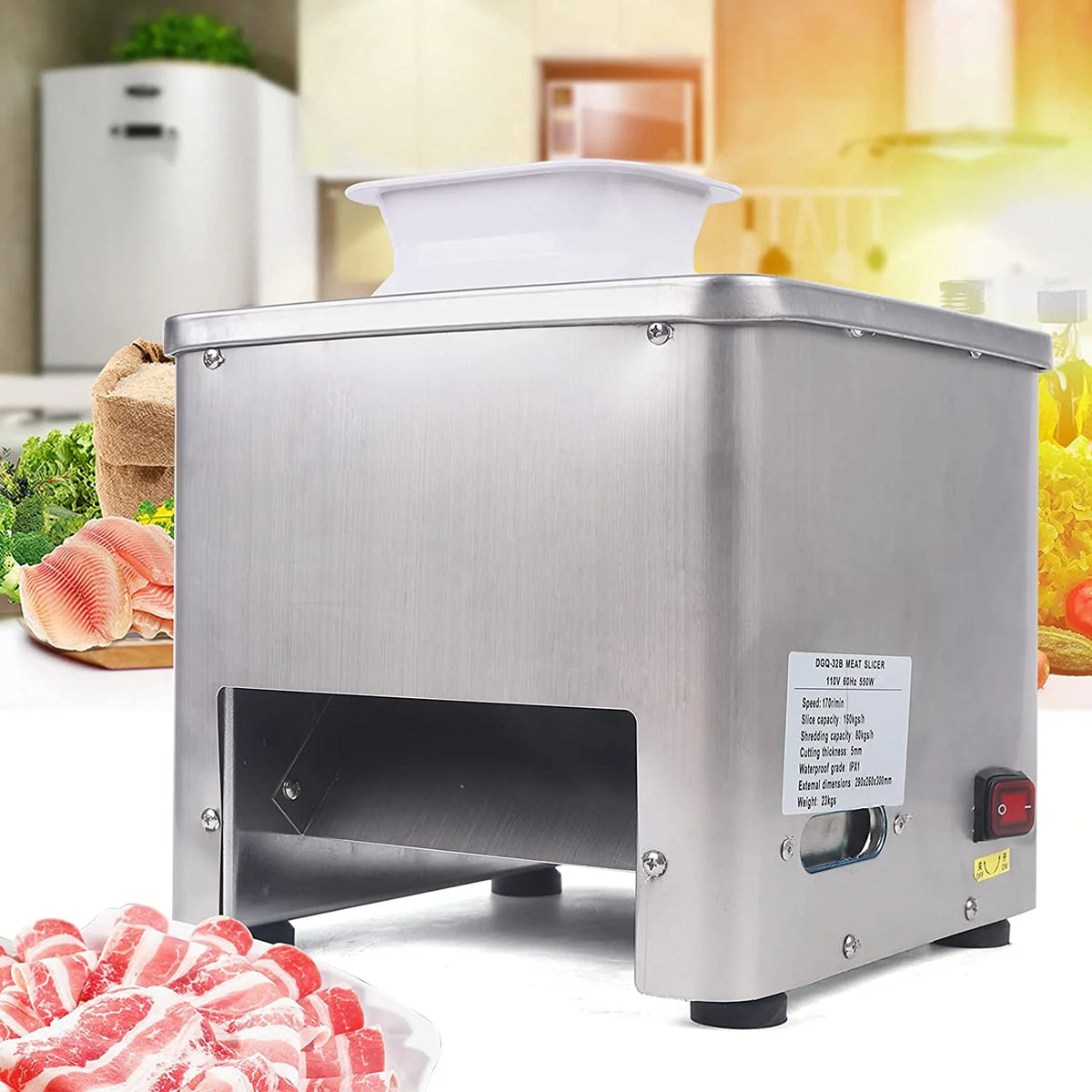 Electric Meat Cutting Machine with Stainless Steel Blade J582132
