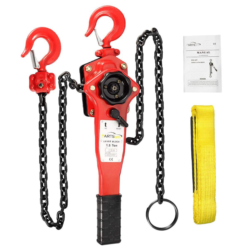 3300LBS Capacity Lever Hoist Come Along with 2 Heavy Duty Hooks, Pack of 2 V42737