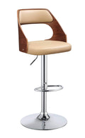 Beige Walnut Swivel Adjustable Stool Q93759