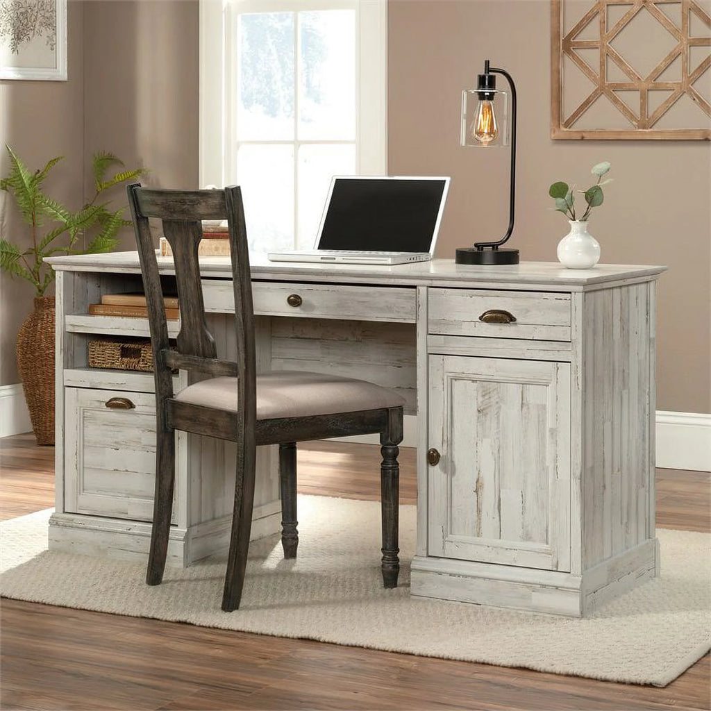 White Plank Finish Executive Desk R811497