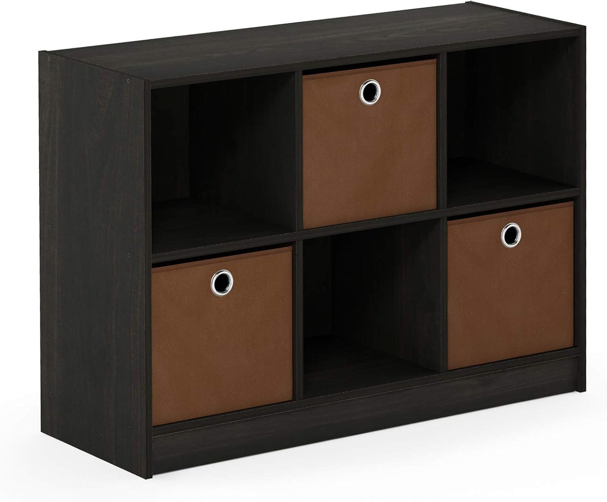 White/Light Blue Bookcase Storage Shelves U30272