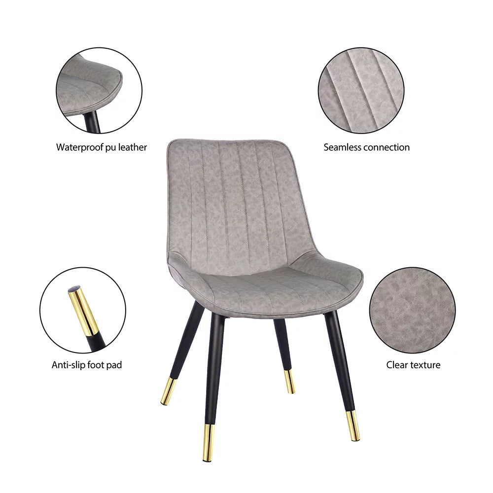 Faux Leather Armless Dining Chair Set of 4 O915