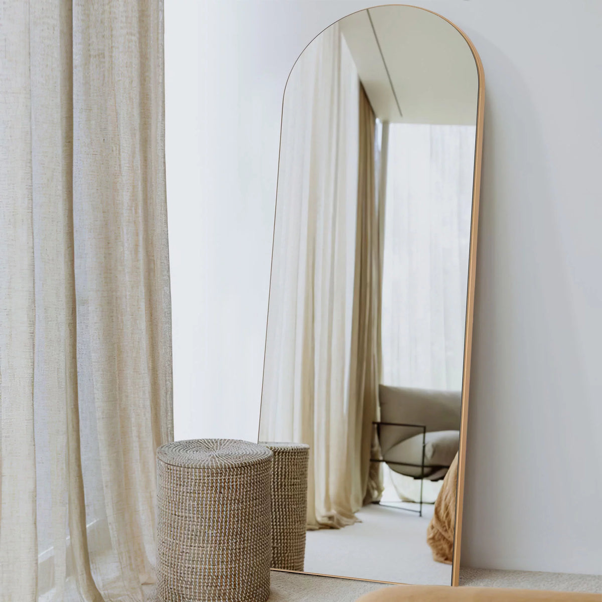 Gold Modern Floor Mirror H580946