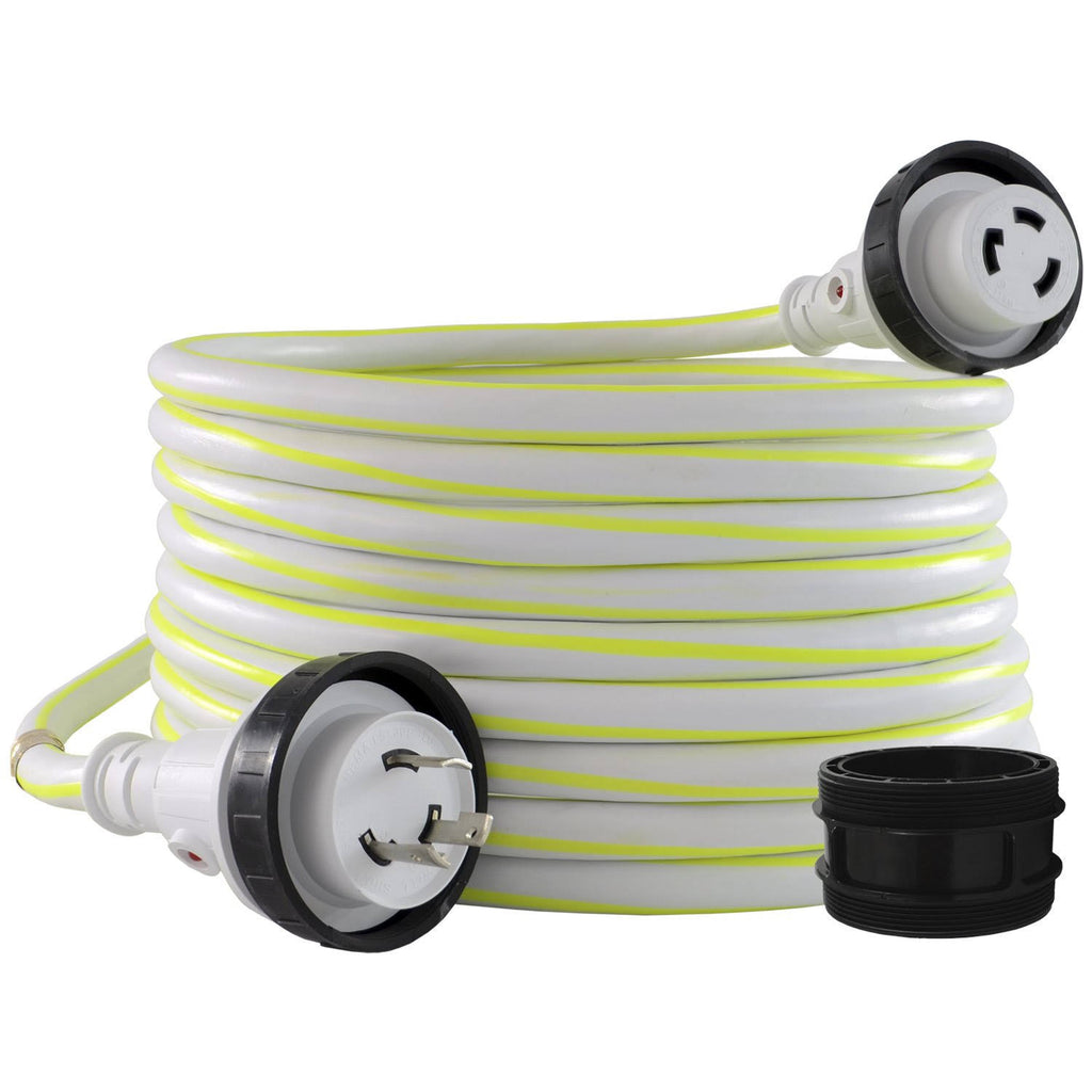 30 Amp Marine Shore Power Cordset with Light Indicator, 50-Feet O15441