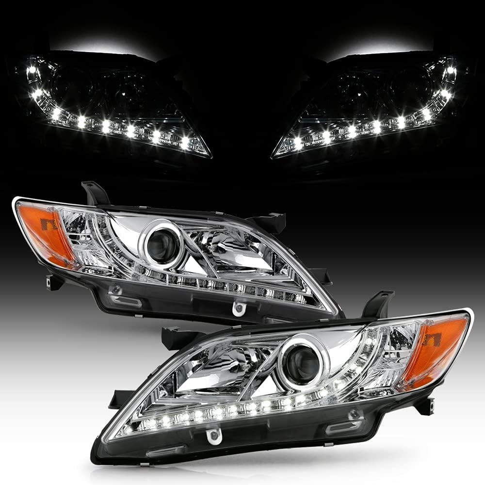 2007-2009 Toyota Camry Chrome Housing Projector Headlights Headlamps K28846
