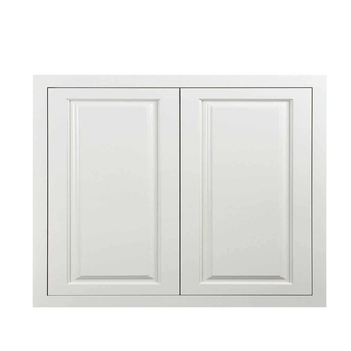Vintage White Inset Raised Panel Wall Cabinet Double Door 24 Q3411