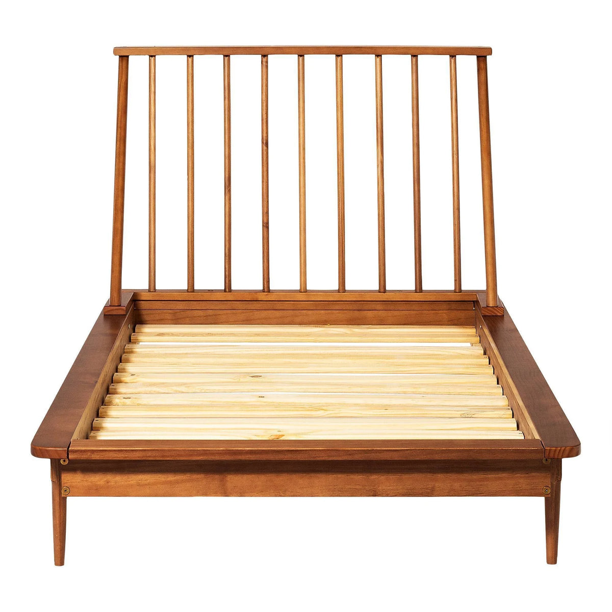 Twin Solid Wood Spindle Bed Caramel M644